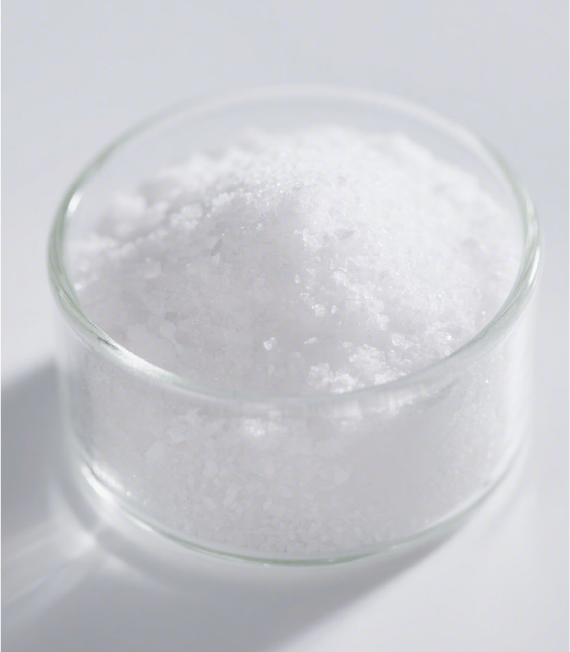 Food-grade SMBS crystalline powder in a laboratory dish